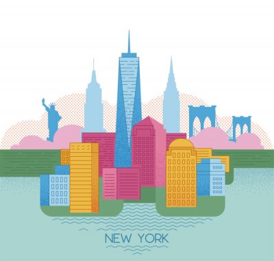 Sticker  New York skyline.