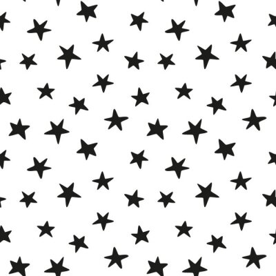 Sticker  Noir, étoiles, seamless, modèle