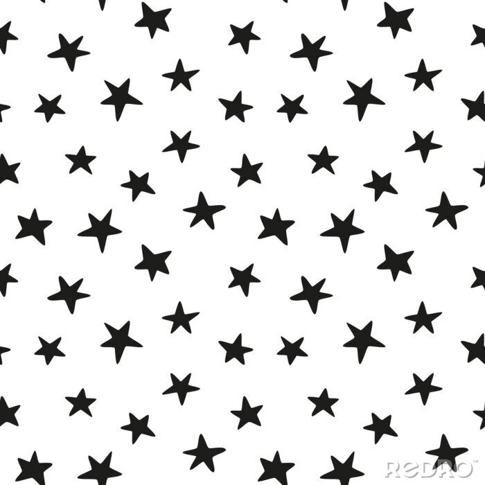Sticker  Noir, étoiles, seamless, modèle