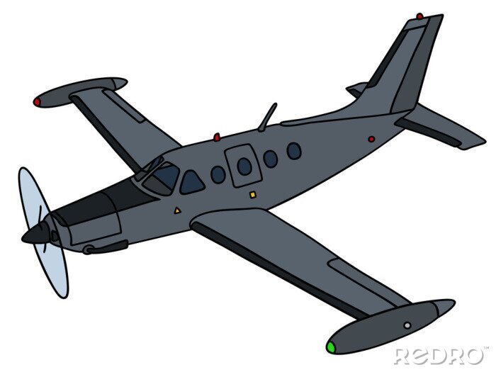 Sticker  Noir, hélice, avion, main, dessin, vecteur, Illustration