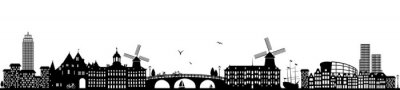 Sticker  noir horizon Amsterdam