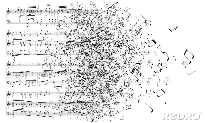 Sticker  notes de musique dansent loin