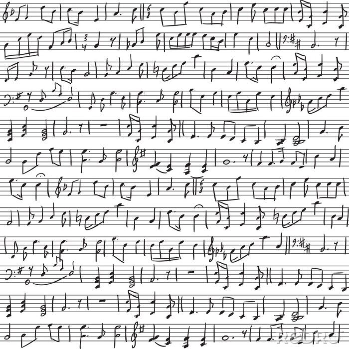 Sticker  notes musicales manuscrites