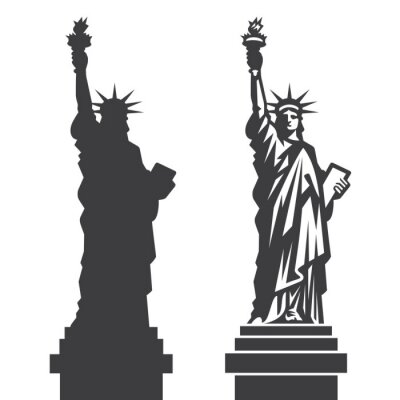 Sticker  Nouveau, York, statue, liberté vecteur, silhouette