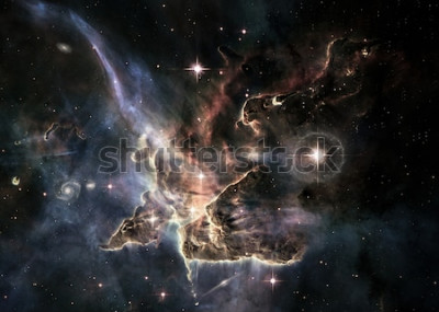 Sticker  Nuage de poussière d'étoiles lumineux Cosmos 3d