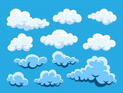 Sticker  Nuages abstraits sur un fond bleu