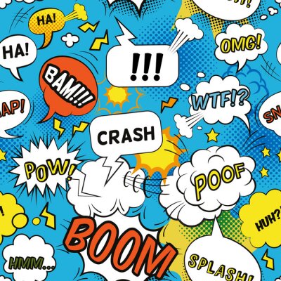 Nuages avec inscriptions de bande dessinée