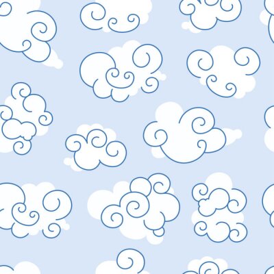 Sticker  Nuages blancs sur fond bleu clair