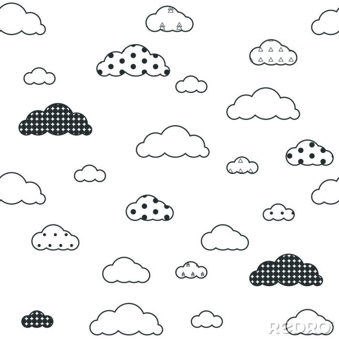 Sticker  Nuages gris avec des motifs
