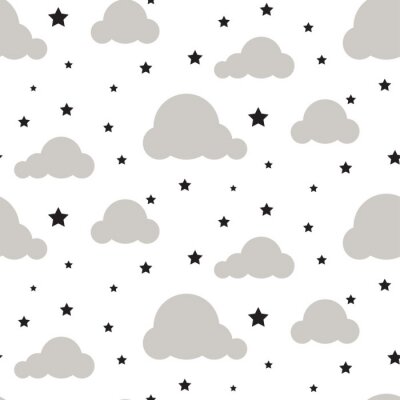 Nuages gris et étoiles noires