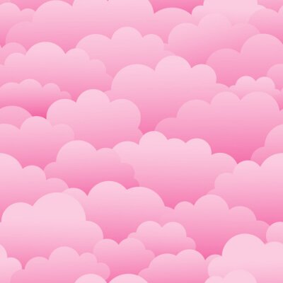 Sticker  Nuages roses abstraits