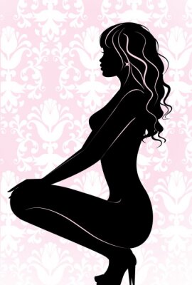 Sticker  Nue, sexy, girl, silhouette