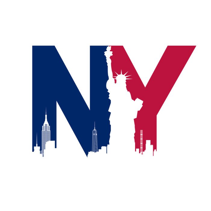 Sticker  NY, New York logo. Vector logotype icon.