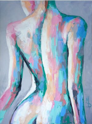 "Nymph" - oil painting. Conceptual abstract painting of a girl's beautiful body.