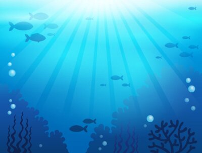 Sticker  Ocean thème sous-marine fond 1