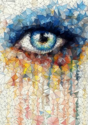 Sticker  Oeil disposé sous forme de mosaïque