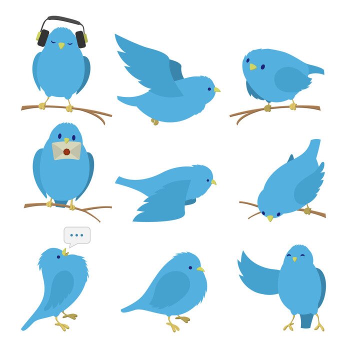 Sticker  Oiseaux bleus