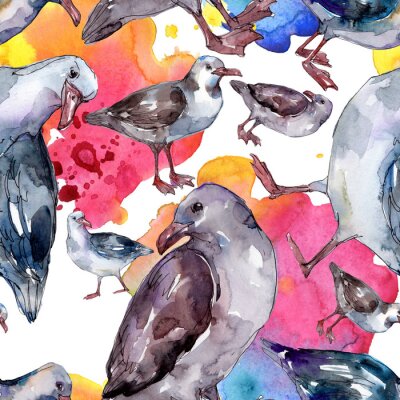 Oiseaux colorés peints à l'aquarelle