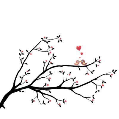Sticker  Oiseaux dans l'amour
