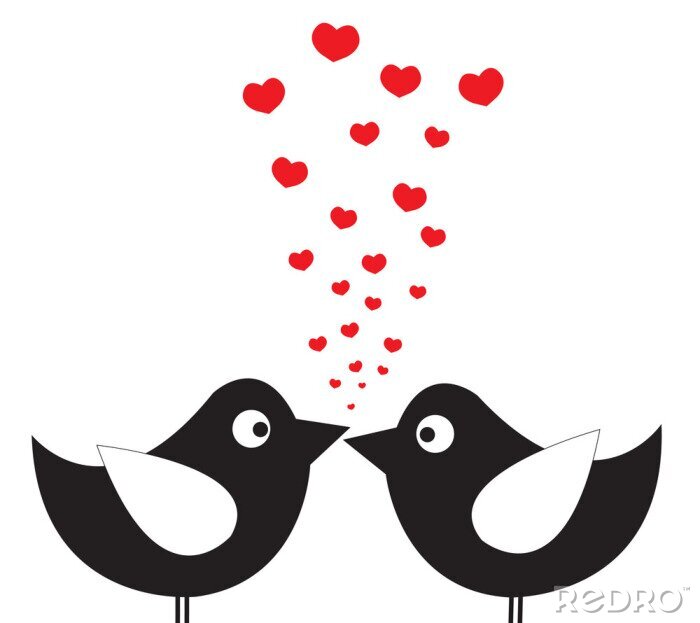Sticker  Oiseaux dans l'amour