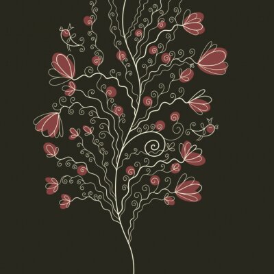 Sticker  Oiseaux et fleurs pour enfants