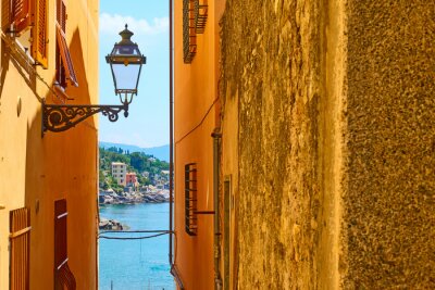 Old street by the sea in Bogliasco