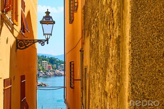 Sticker  Old street by the sea in Bogliasco