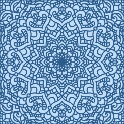 Sticker  Openwork, decorative, abstract, symmetrical pattern in the form of a square. Suitable for curtains, wallpaper, fabric, tile, wrapping paper.