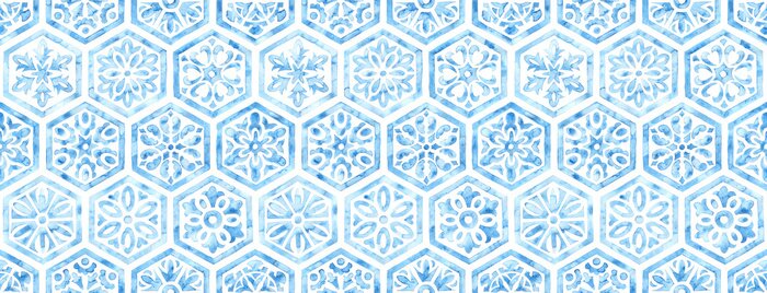 Sticker  Ornement aquarelle marocaine hexagonale