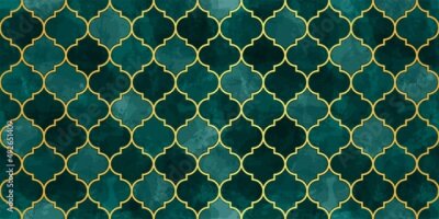 Sticker  Ornement arabe vert foncé