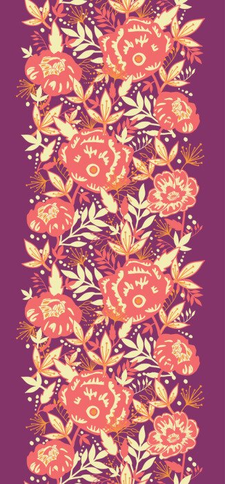 Sticker  Ornement avec des fleurs roses