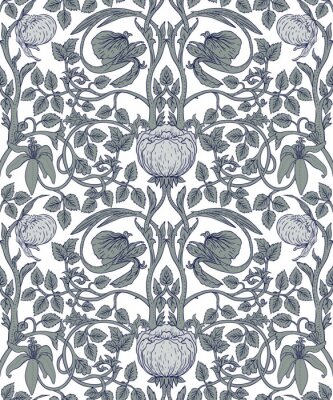 Sticker  Ornement floral dans l'esthétique vintage