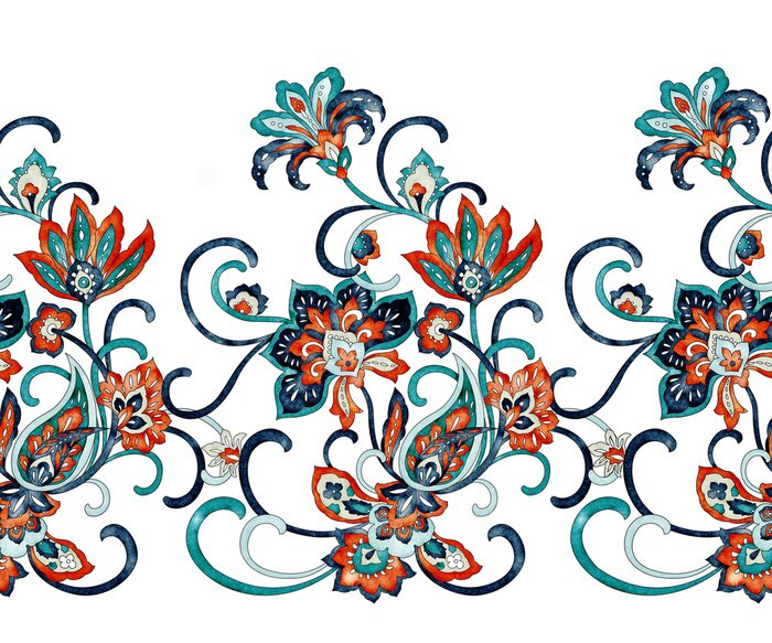 Sticker  Ornement floral exotique