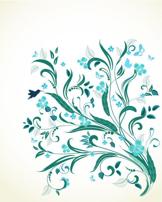 Sticker  ornement floral pour votre conception