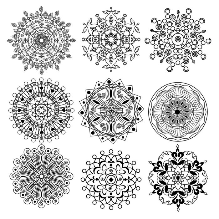 Sticker  Ornement Mandala avec style vintage et de la variation