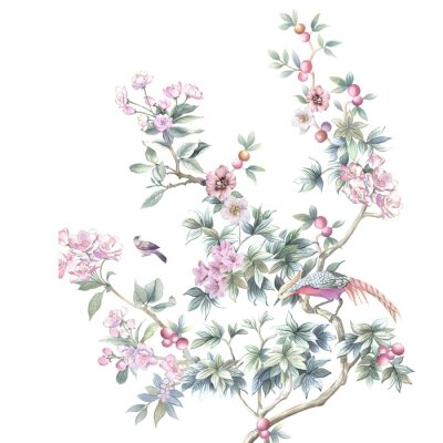 Sticker  Ornement végétal de style chinoiserie
