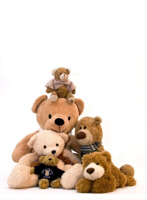 Sticker  Ours en peluche de différentes tailles et couleurs