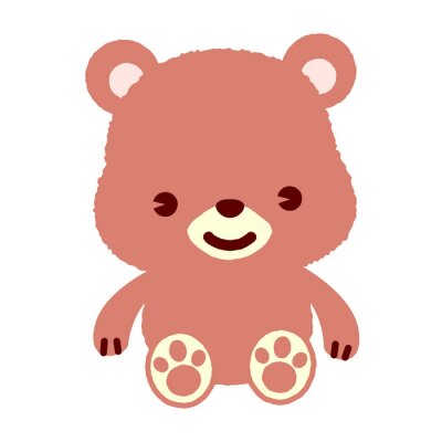 Sticker  Ours en peluche orange