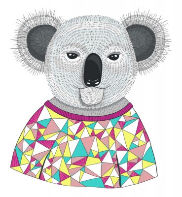 Sticker  Ours koala dans un pull coloré