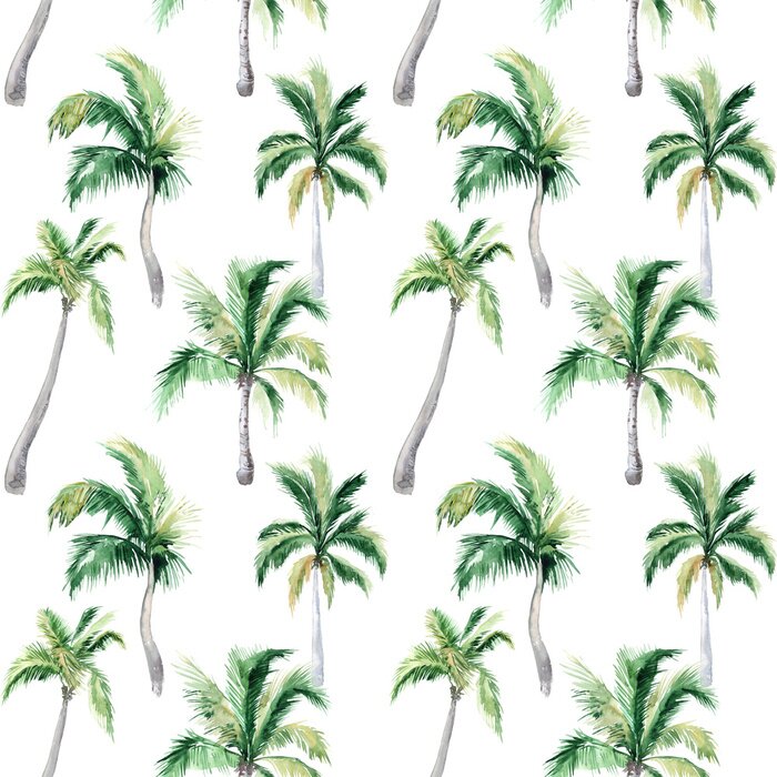 Sticker  Palmiers délicats sur fond blanc