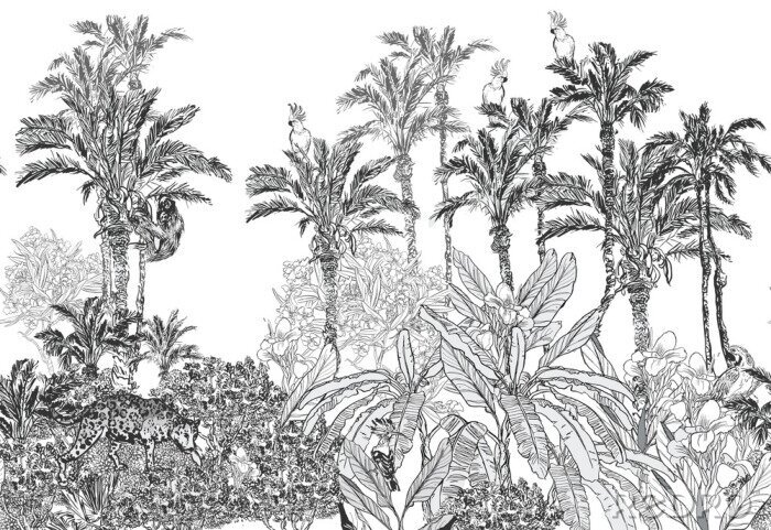 Sticker  Palmiers esquissés