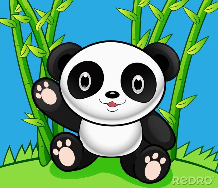 Sticker  Panda Cartoon