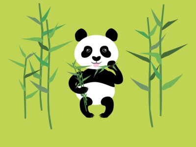 Sticker  Panda et bambou