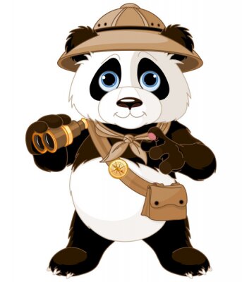 Sticker  Panda Safari Explorateur