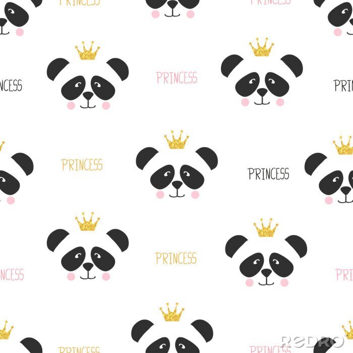 Sticker  Pandas avec des couronnes