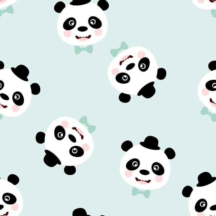 Sticker  Pandas drôles en chapeaux