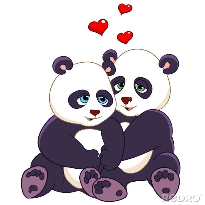 Sticker  pandas passionnés