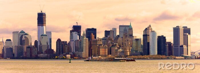 Sticker  Panorama de Manhattan aux couleurs chaudes