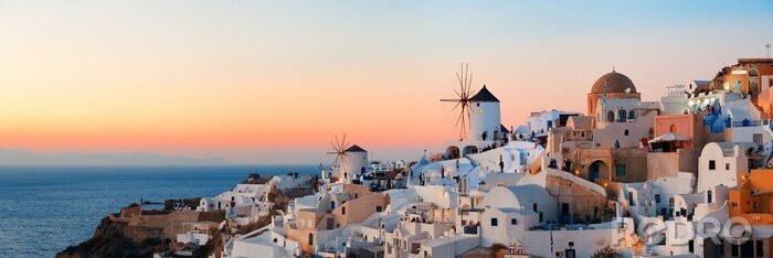 Sticker  Panorama de Santorin