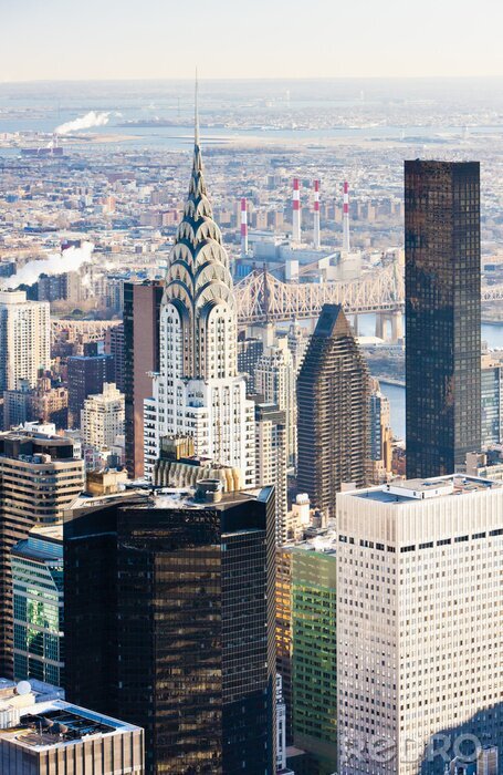 Sticker  Panorama de ville et Empire State Building